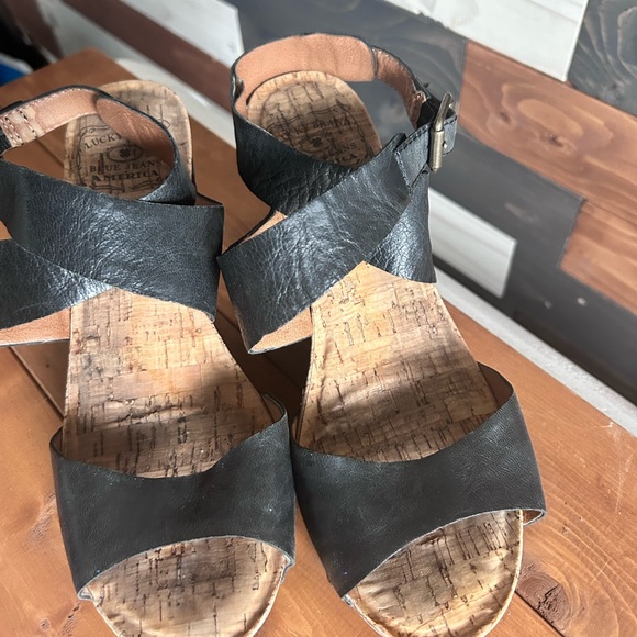 Lucky brand Wedged sandals black - Picture 3 of 5